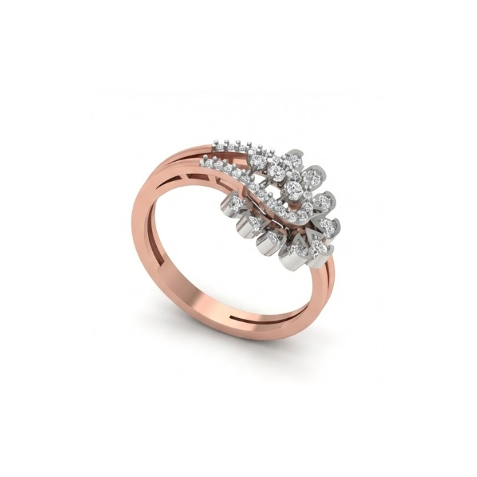 Floral Fan Cluster Diamond Ring