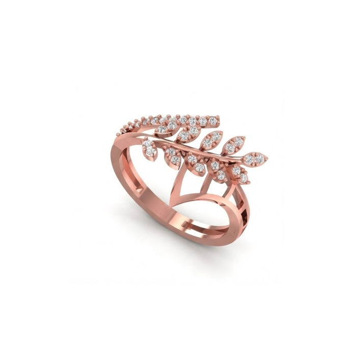 Artistic Leaf Cluster Diamond Ring