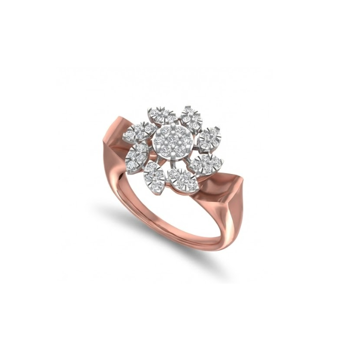 Floral Diamond Cluster Ring