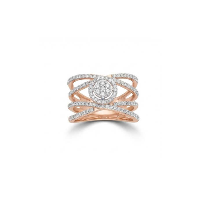 Contemporary Multi-Line Diamond Ring