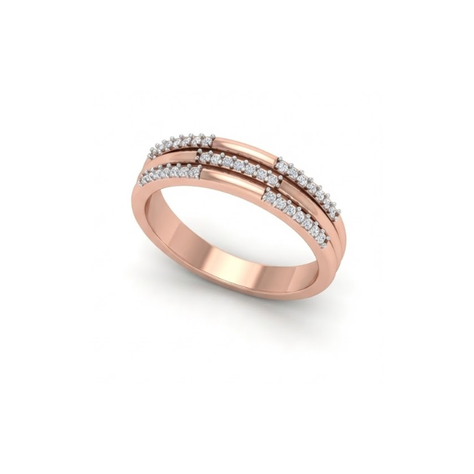 Dual Row Sleek Diamond Band Ring