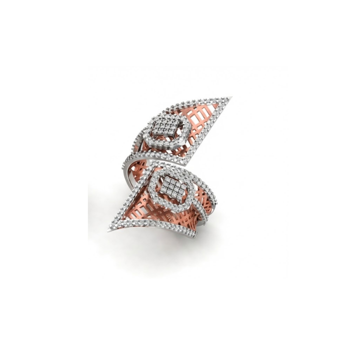 Grand Tri-Panel Designer Diamond Cocktail Ring