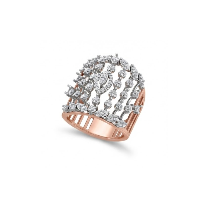 Grand Lattice Diamond Statement Ring