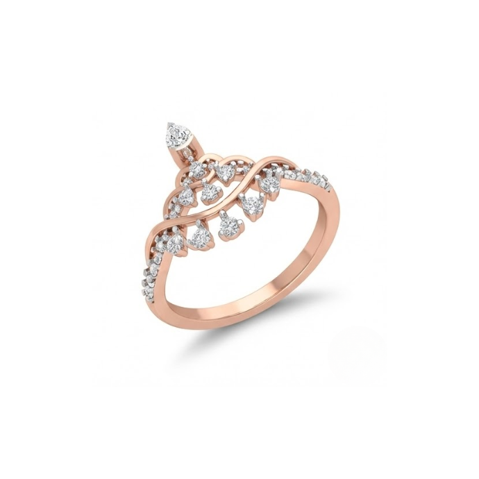 Elegant Wave Cluster Diamond Ring