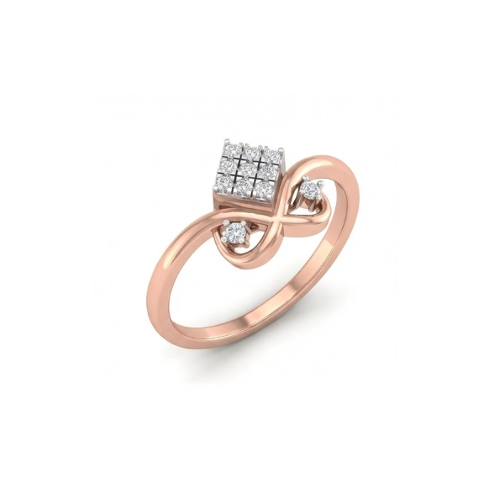 Elegant Infinity Motif Cluster Diamond Ring
