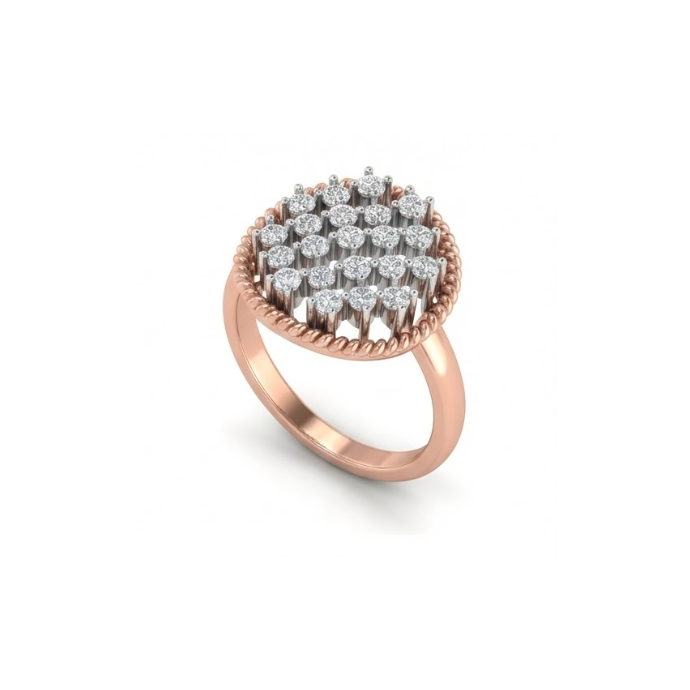 Round Cluster Dome Diamond Ring