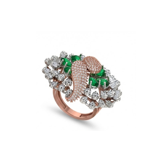 Grand Floral Cocktail Diamond Statement Ring