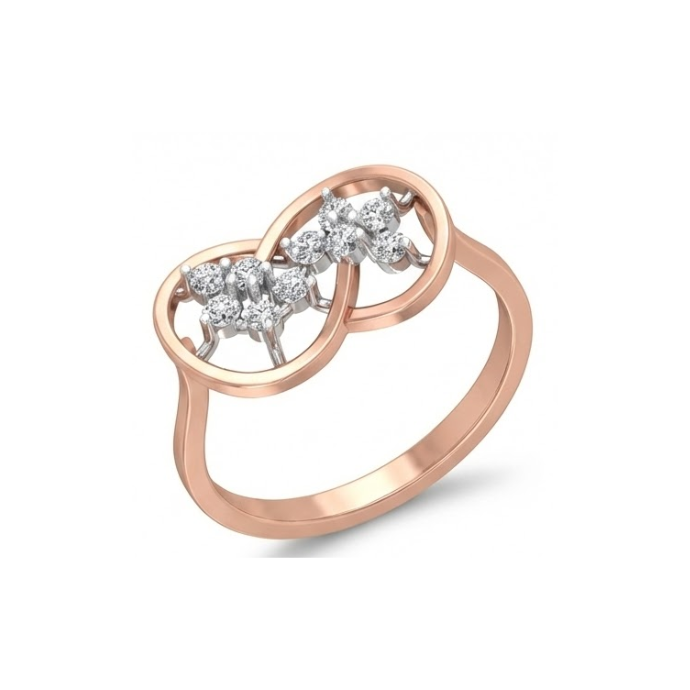 Twin Loop Diamond Bloom Ring