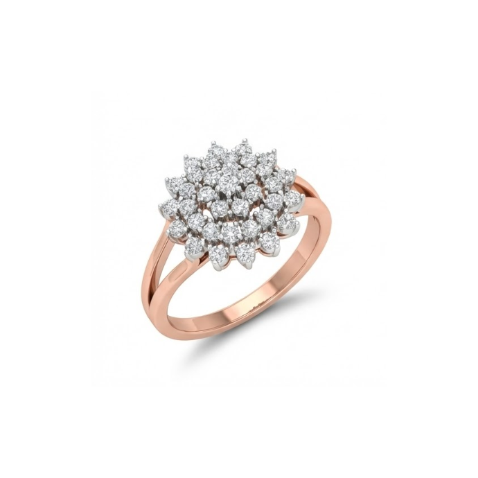 Floral Cluster Diamond Statement Ring