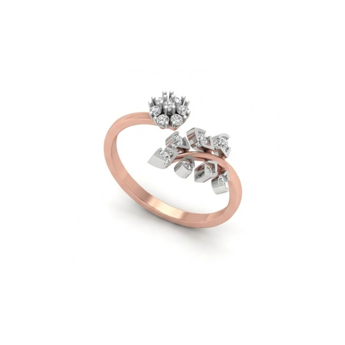 Open Floral Cluster Wrap Diamond Ring