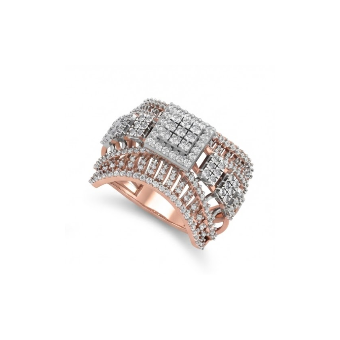Grand Architectural Diamond Cocktail Ring