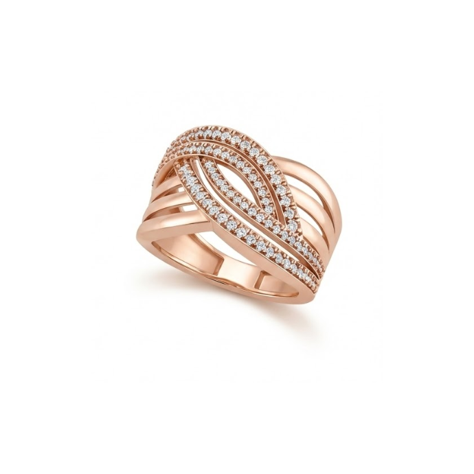 Multi-Layer Twisted Diamond Statement Ring