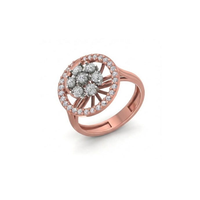 Radiant Spoke Halo Diamond Ring