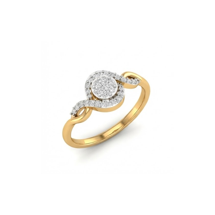 Wave Halo Diamond Ring