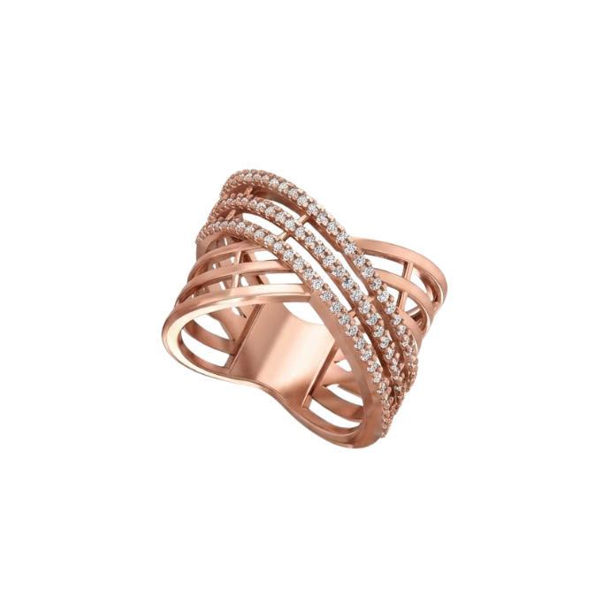 Multi-Layer Crisscross Diamond Band