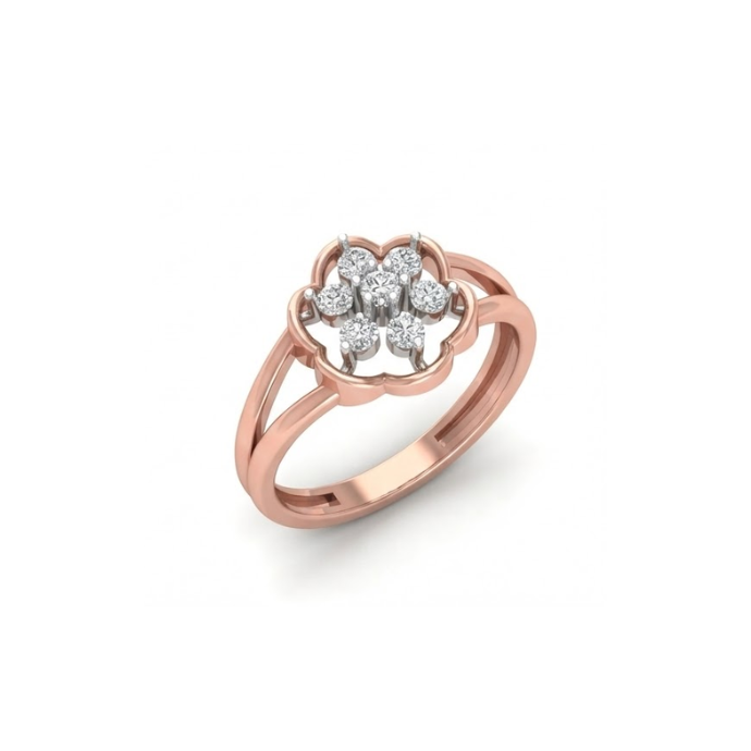 Classic Floral Petal Diamond Ring