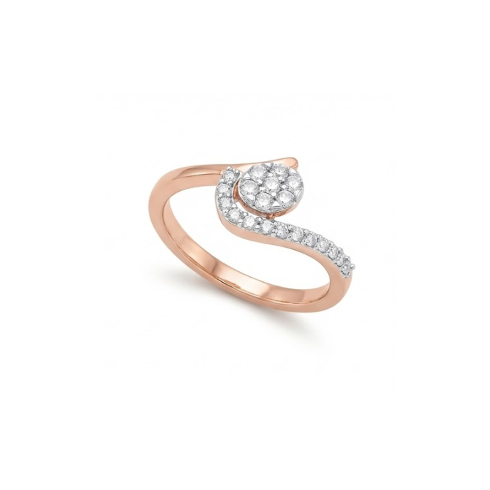 Contemporary Swirl Cluster Diamond Ring