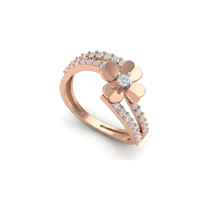 Floral Diamond Accent Ring