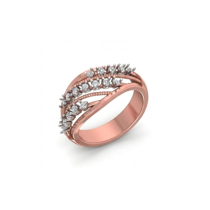 Multi-Row Wave Diamond Band Ring