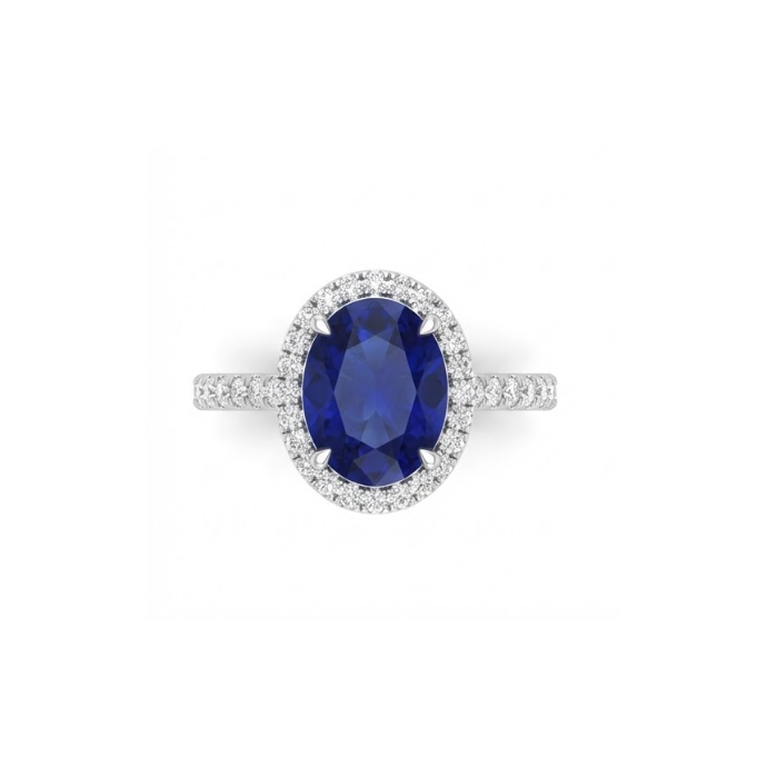 Oval Sapphire Halo Ring