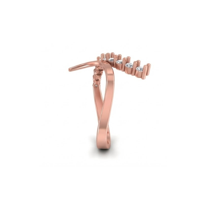 Curved Diamond Crossover Ring