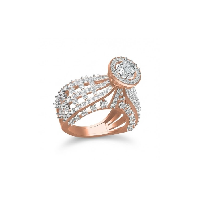 Oval Halo Dome Statement Diamond Ring