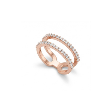 Dual Row Contemporary Diamond Ring