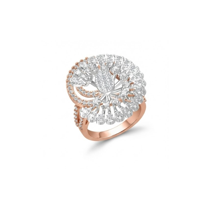 Designer Spiral Diamond Cluster Ring