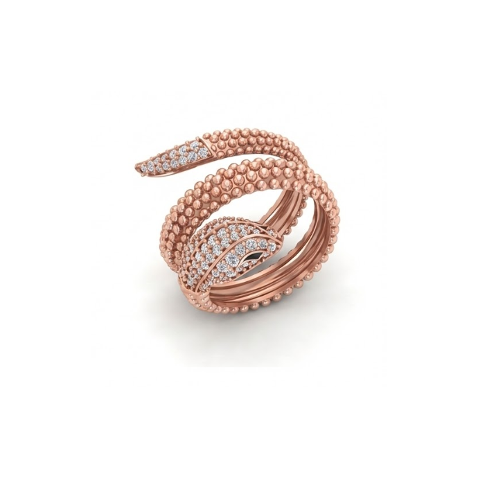 Artistic Spiral Beaded Diamond Ring