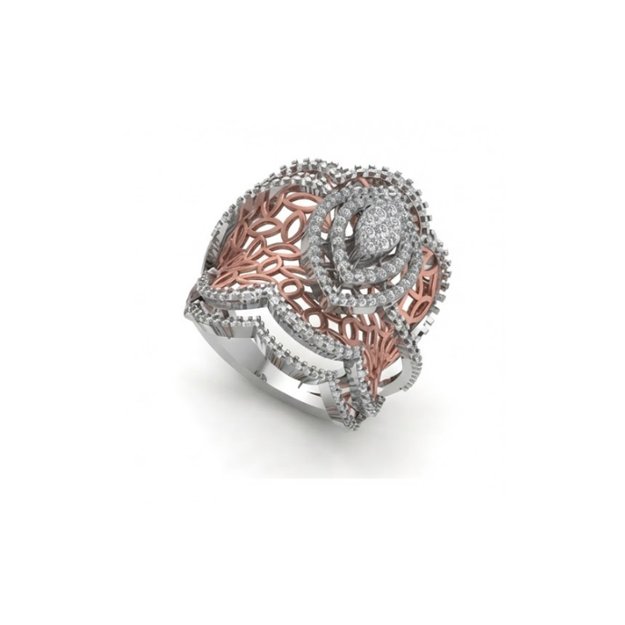 Royal Floral Dome Diamond Cocktail Ring