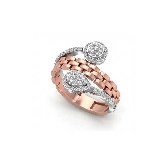 Dual Halo Designer Wrap Diamond Ring