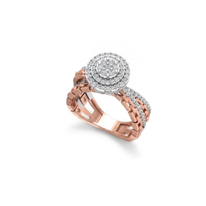 Grand Round Halo Multi-Layer Diamond Ring