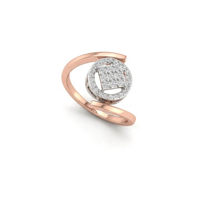Geometric Swirl Diamond Ring
