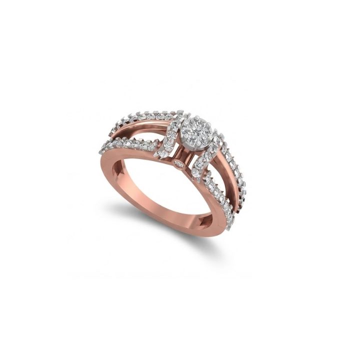 Dual-Row Halo Elegance Diamond Ring