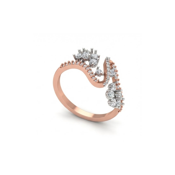 Dual Cluster Curved Diamond Ring