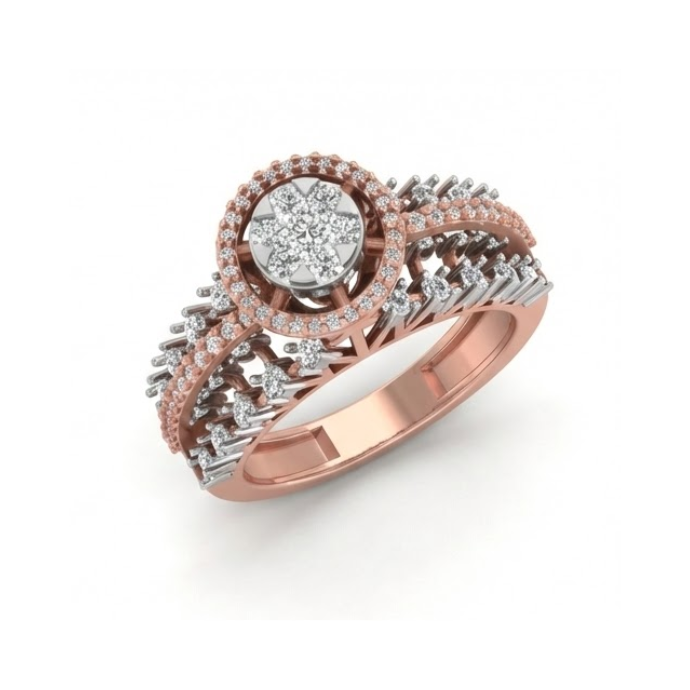 Dual Halo Crown Diamond Ring