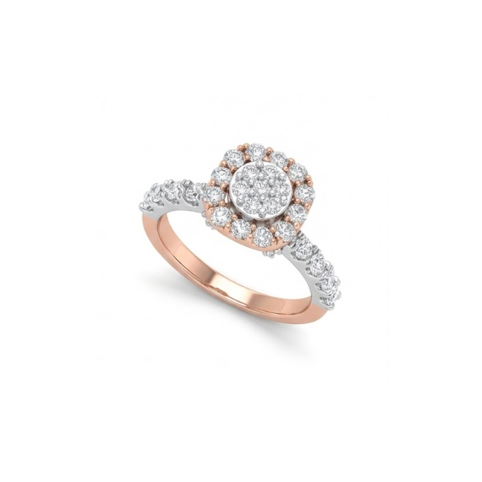 Floral Halo Diamond Ring