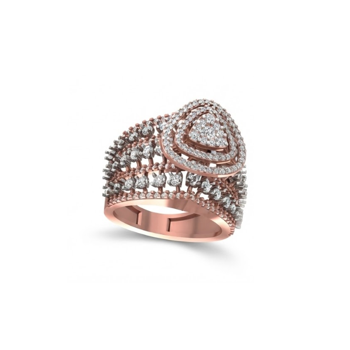 Grand Layered Dome Diamond Ring