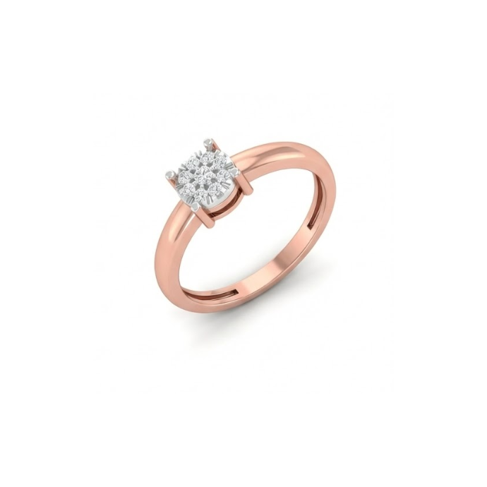 Classic Solitaire-Style Floral Diamond Ring