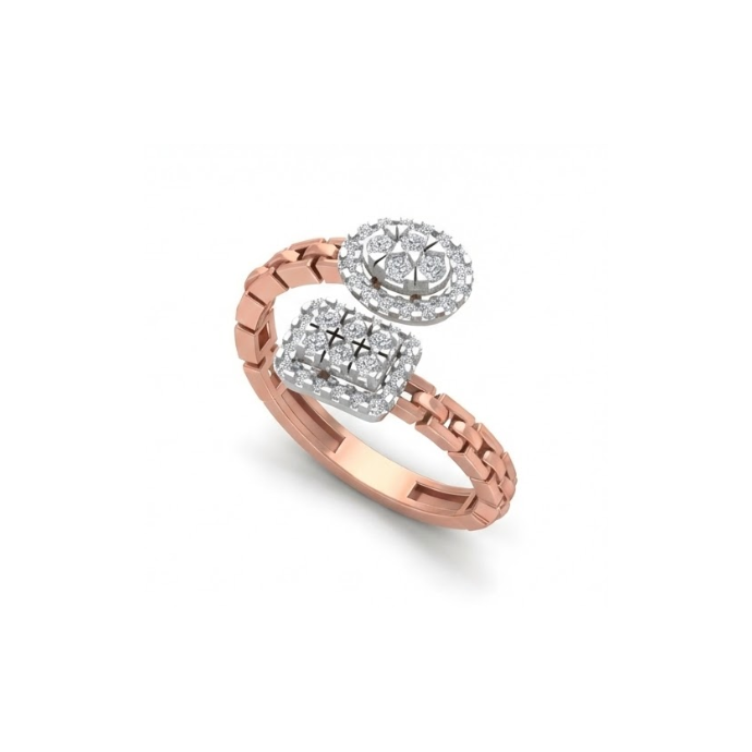 Dual Motif Modern Wrap Diamond Ring