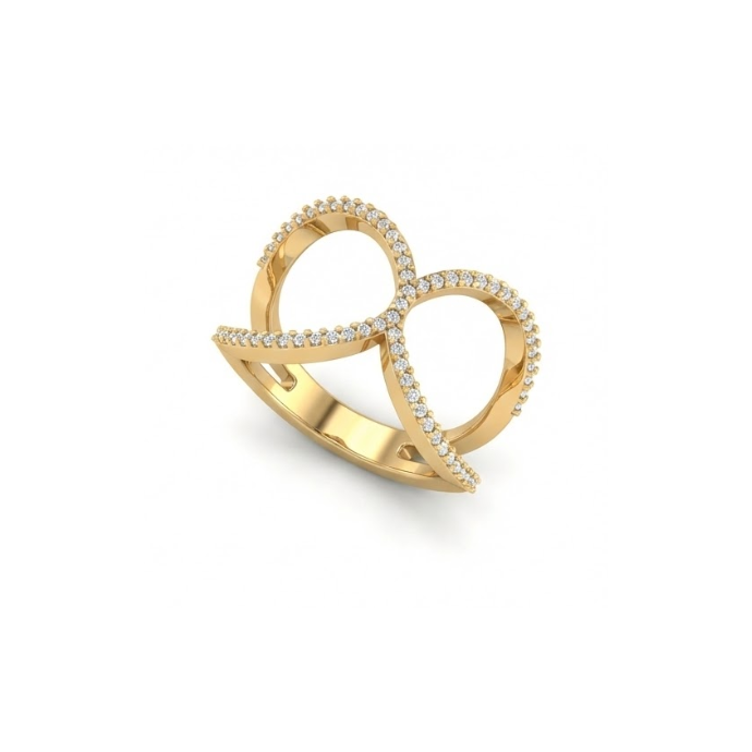 Elegant Infinity Bow Diamond Ring