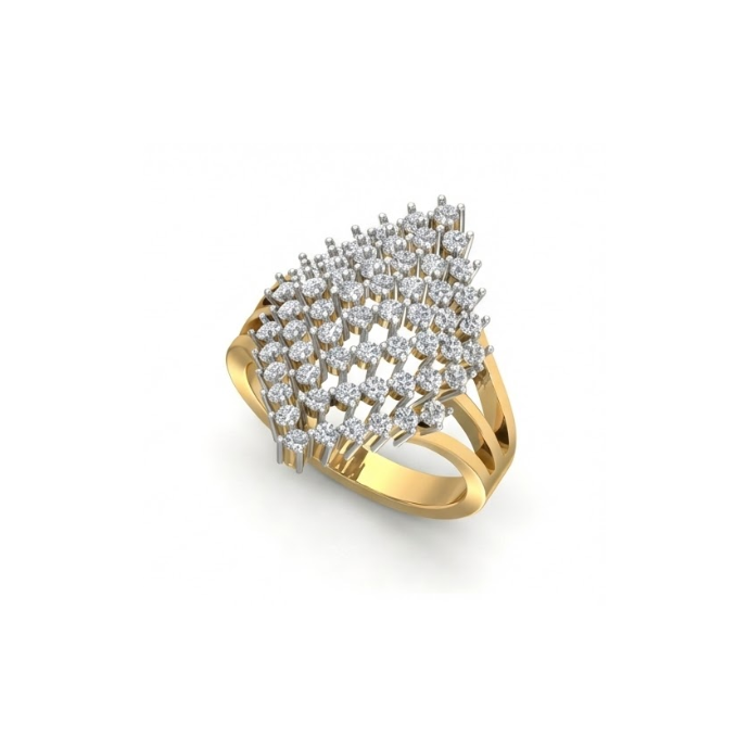 Lux Clustered Diamond Elongated Cocktail Ring