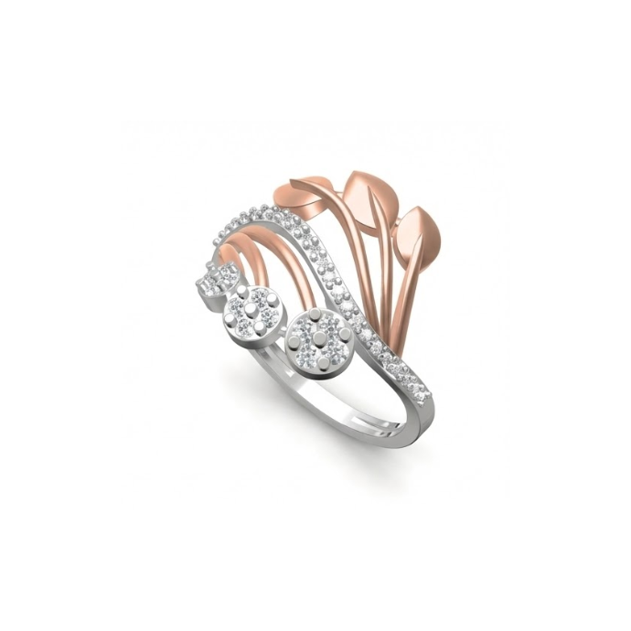 Floral Triple-Bloom Diamond Ring