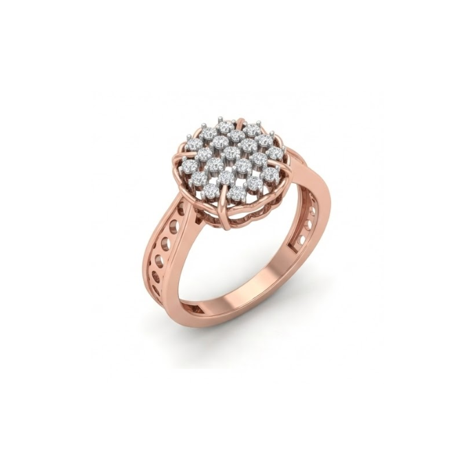 Oval Cluster Floral Diamond Ring