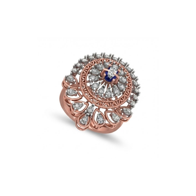Grand Circular Halo Diamond Ring