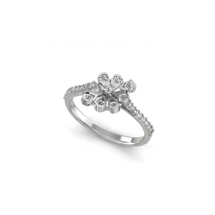 Petite Floral Cluster Diamond Ring
