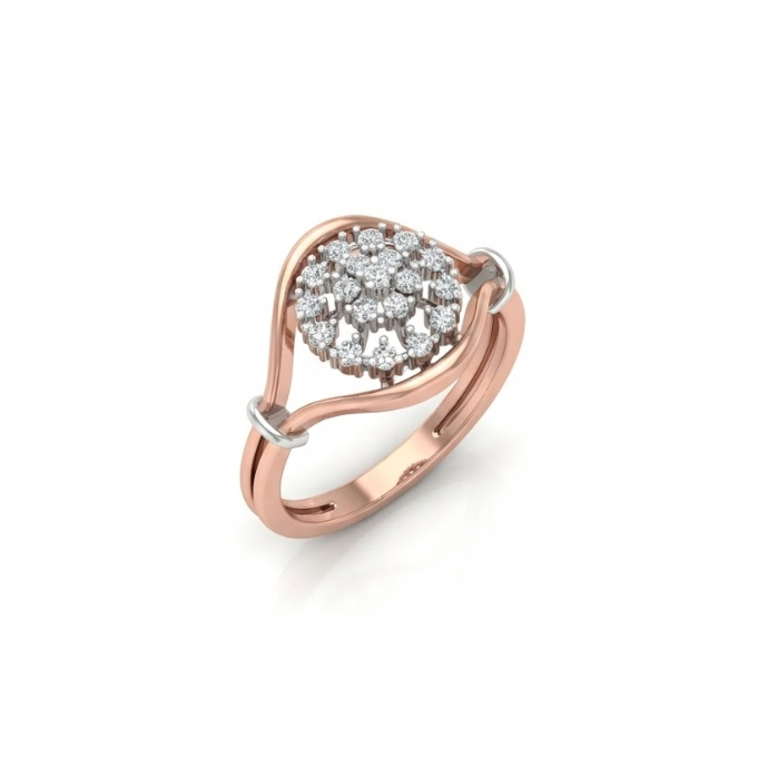 Artistic Teardrop Cluster Diamond Ring