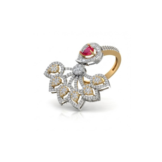 Grand Floral Ruby & Diamond Statement Ring