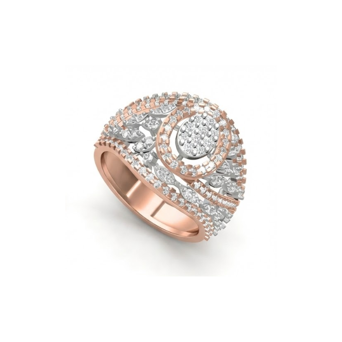 Grand Oval Multi-Layer Diamond Dome Ring