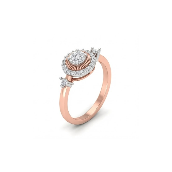Vintage Sunburst Halo Diamond Ring